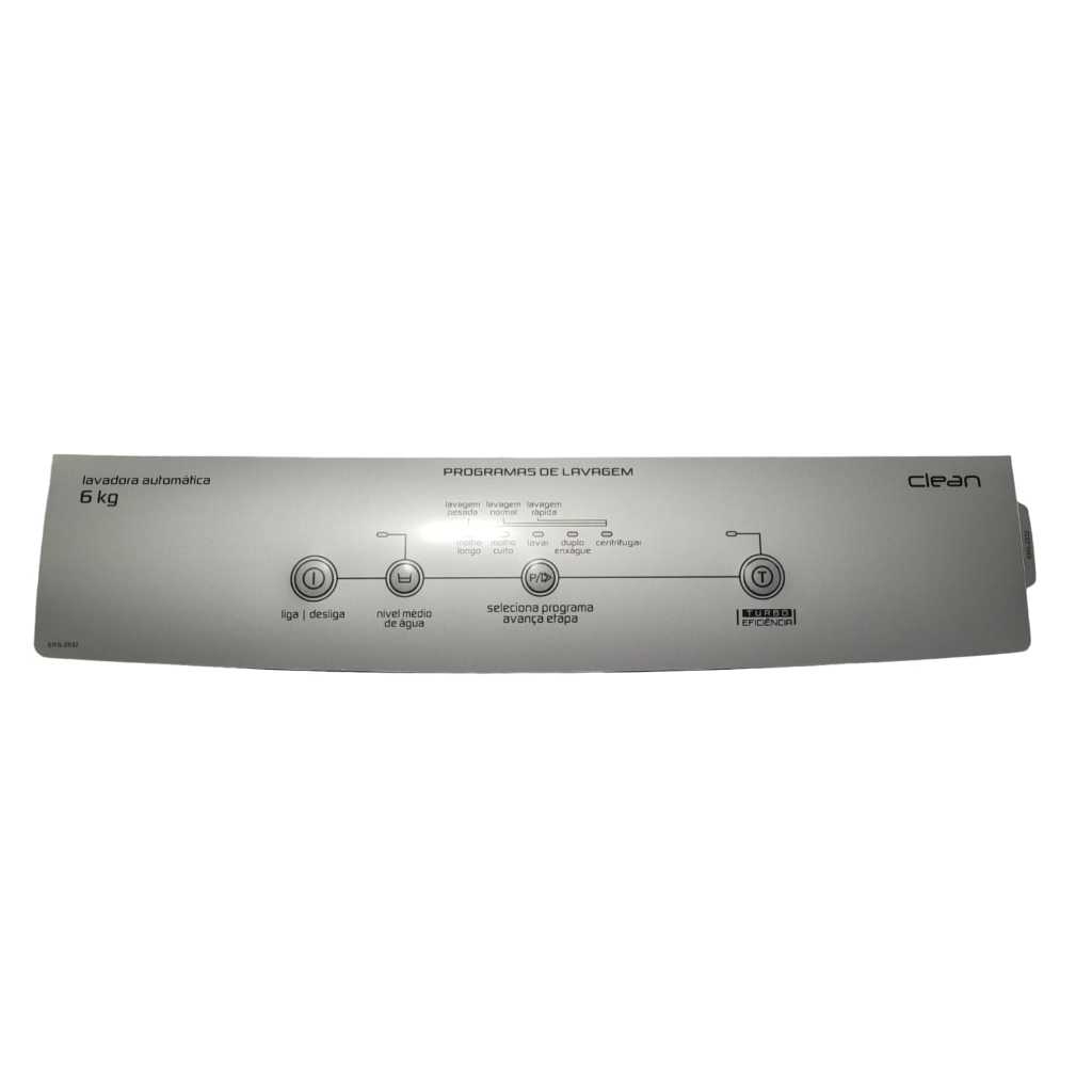 Adesivo Painel Decorativo Lavadora Brastemp Clean 6 Kg ERS-2532 BWC06A