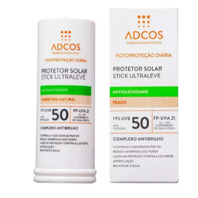 Protetor Solar Facial Adcos Stick Ultraleve Fps50 Peach 15g