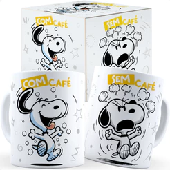 Caneca Snoopy Com Cafe Sem Cafe Com Nome Caixa Personalizada