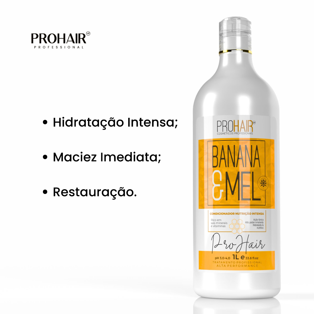 Condicionador Nutrição Intensa Banana e Mel 1L Prohair Hidratação Capilar