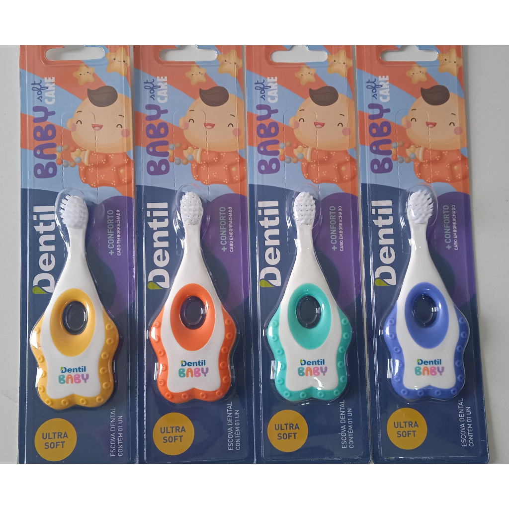 Escova de Dente Baby Soft Care Macia Cabo Emborrachado Macia em Oferta na Shopee