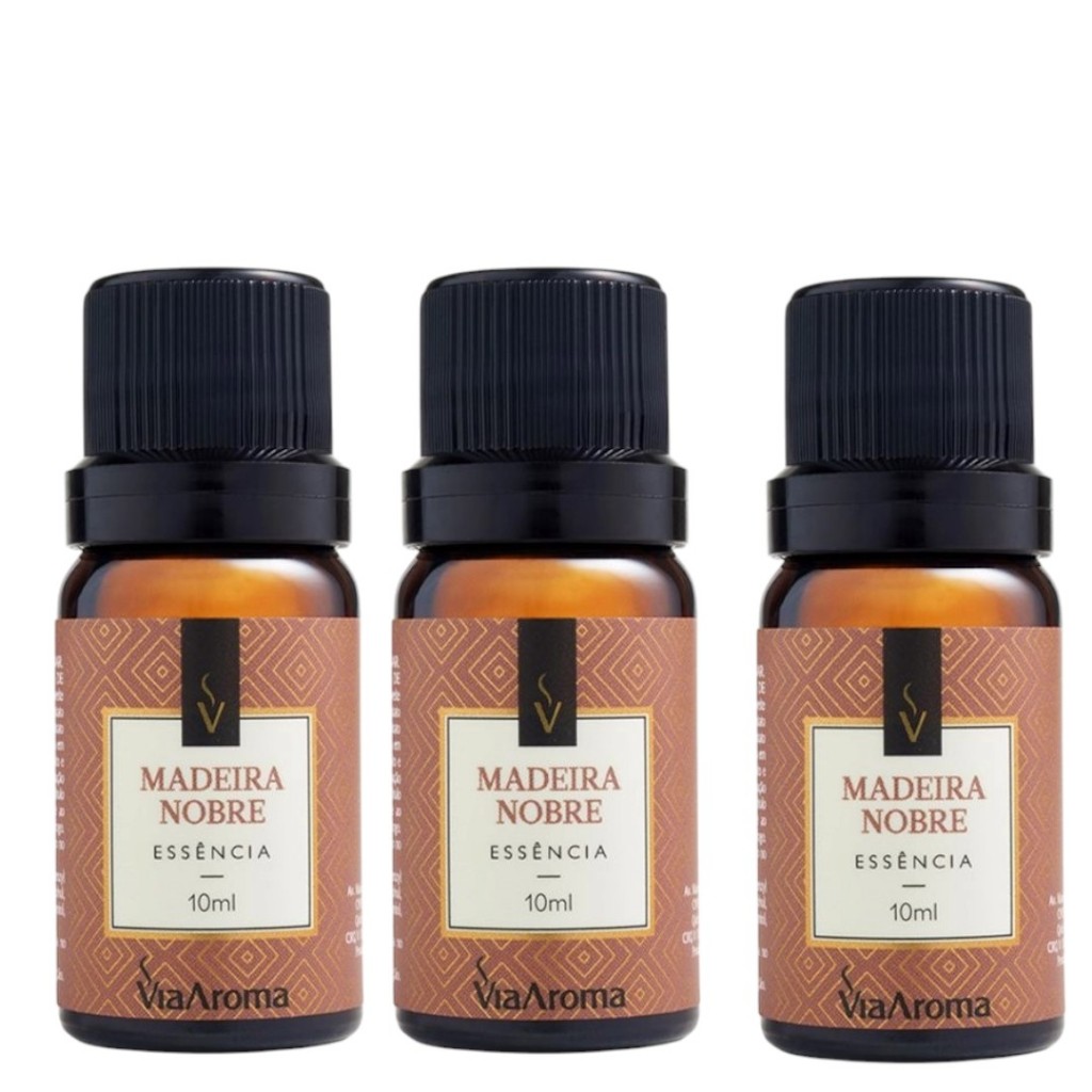 Essência via aroma Madeira Nobre  kit com 3 unidades