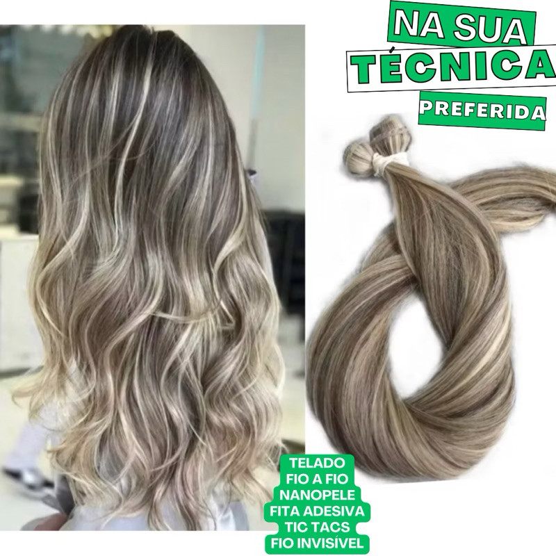 Mega Hair cabelo NATURAL Bio humano alta qualidade fita adesiva tic tac invisivel tela humano