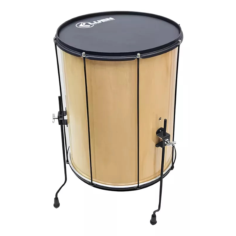 Surdo 60x18 Folheado Verniz Luen Aro Chapa Preto, Pele Korino, 8 Afinações, 3 Pés Cod 20607