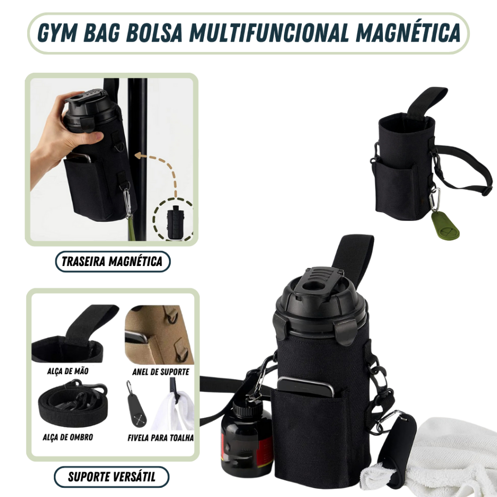 Bolsa Magnética Multifuncional Gym bag Case Acessórios esportes academia fitness case impermeável