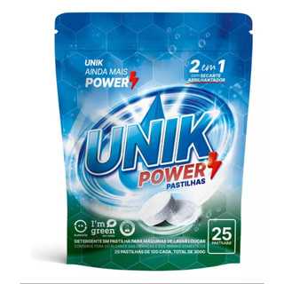 Detergente Unik Power Pastilha 2 Em 1 Para Lava Louças Com Secante