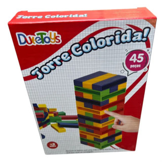 Jogo Torre MALUCA Colorida Caiu Perdeu 45 Peças Jenga DuteToys OFERTA em Oferta na Shopee