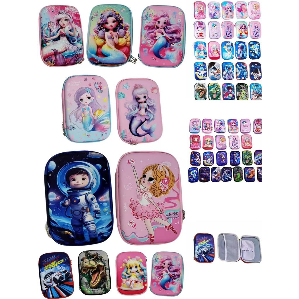 Estojo Escolar Infantil 3d Organizador 3 Divisórias Grande Estampa Com Alto Relevo em Oferta na Shopee