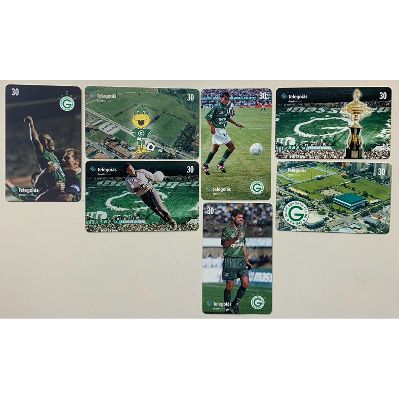 Série completa cartões telefônicos TeleGoiás Brasil Telecom, baixa tiragem. Série Goiás Esporte Clube.xr