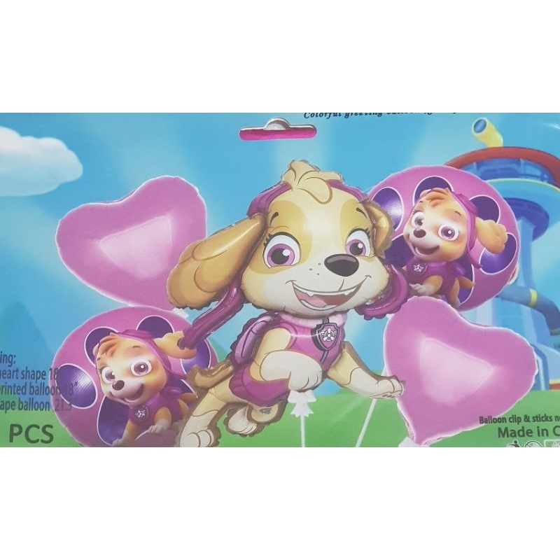 kit baloes patrulha canina sky ruble e sua turma