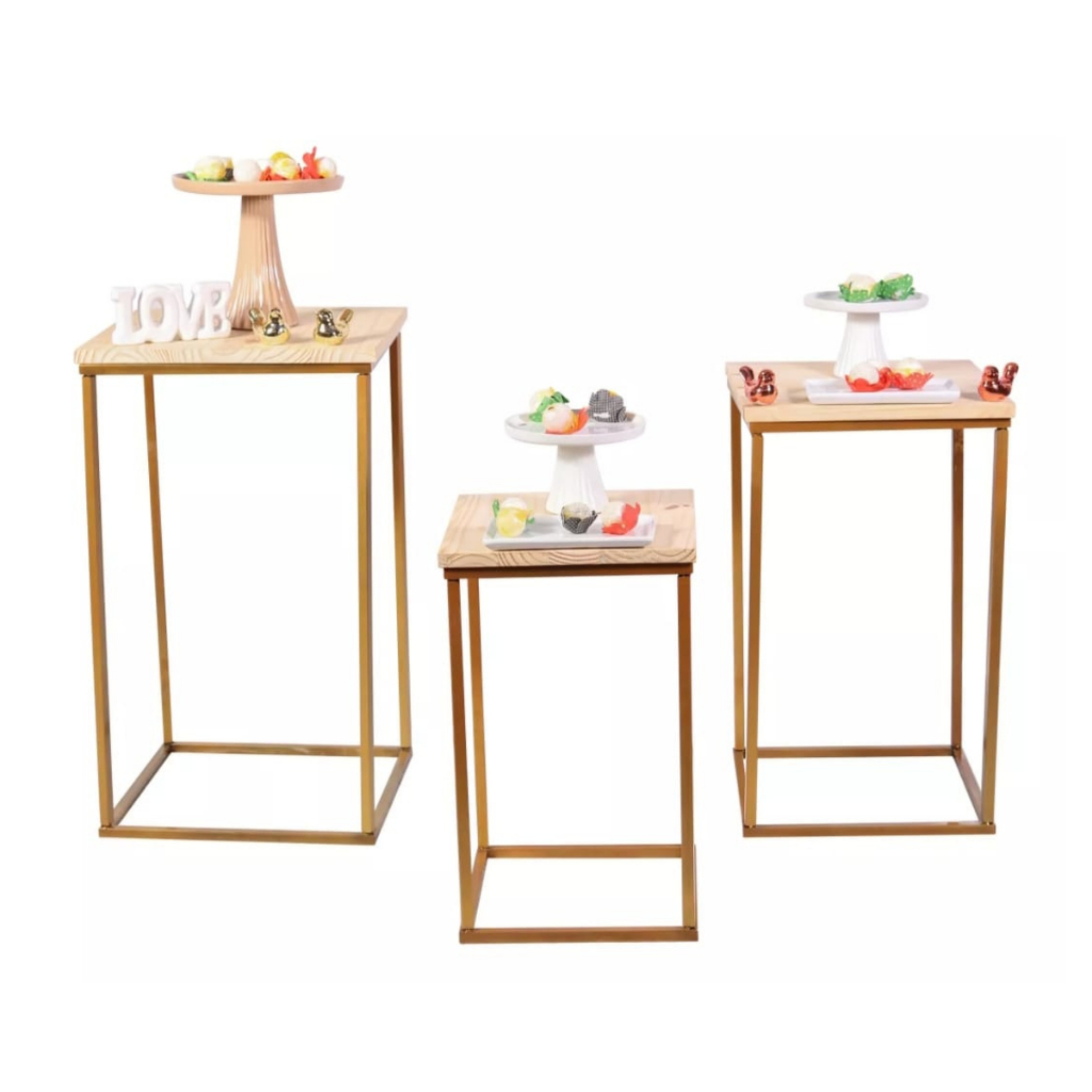 Trio De Mesa Cubo Desmontável Para Decoração Festa E Eventos Pegue E Monte em Oferta na Shopee