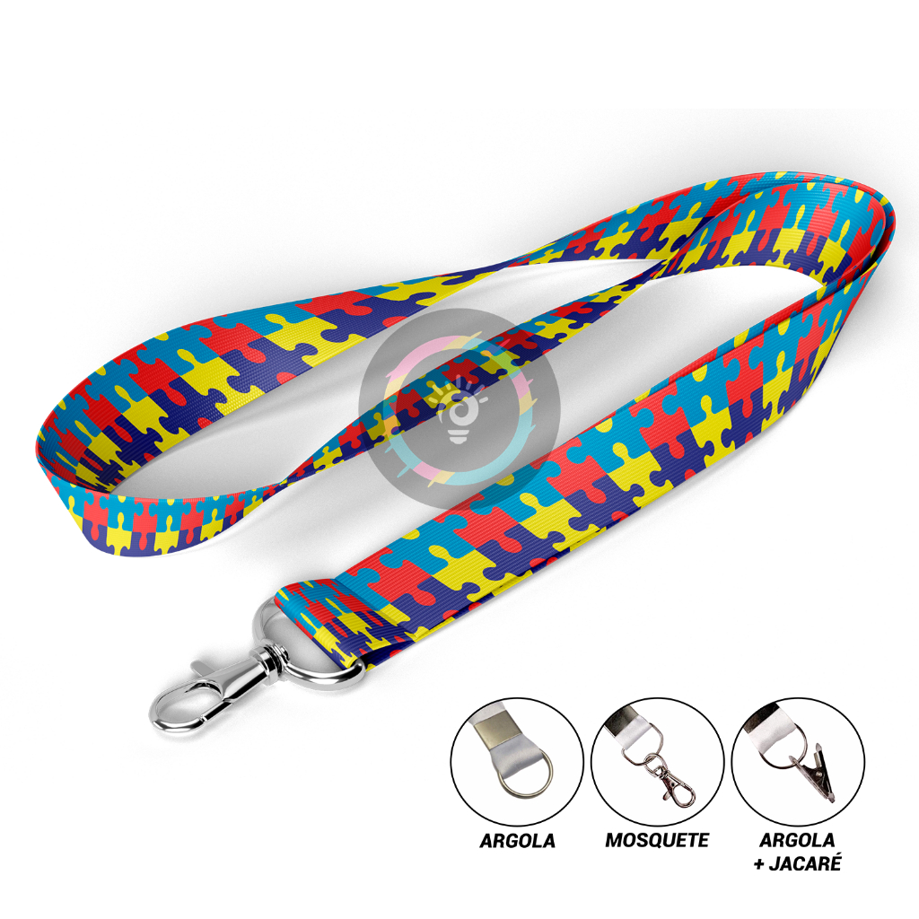 Cordão de Identificação Autista Quebra-Cabeça Autismo Colorido em Oferta na Shopee