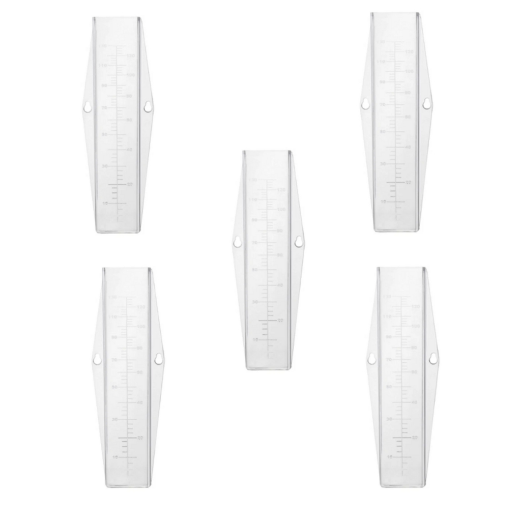Pluviômetro Medidor De Chuva 150mm Transparente Em Cunha Kit Com 5 Unidades