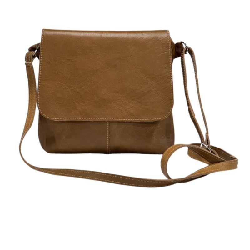 Bolsa Tiracolo Transversal Couro Legítimo Feminina Tampa Alça Regulável Ducoluz | M