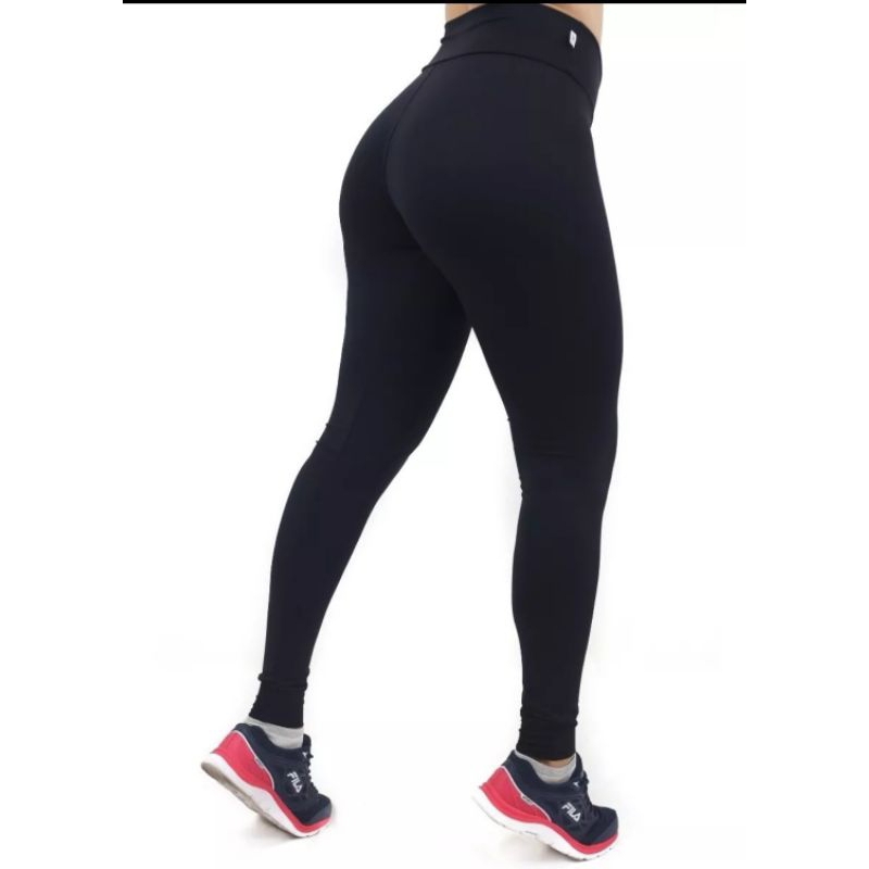 Calça Legging ALL IN Preta Com Fio Emana para exercícios físicos reduz lipedema média compressão
