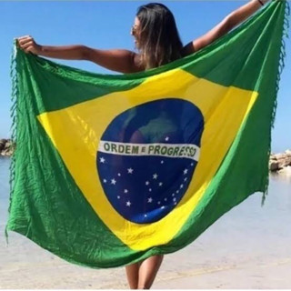 Canga De Praia Turista Bandeira Brasil Desconto Copacabana Globo Mate Leão em Oferta na Shopee