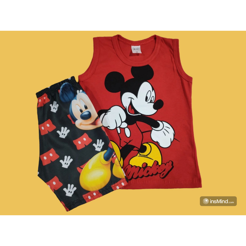 conjunto regata  infantil Mickey e outros personagens em Oferta na Shopee