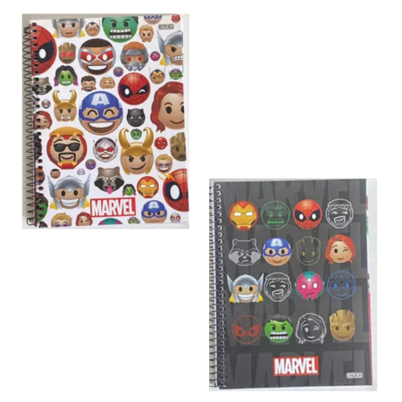 Kit 4 Caderno 1 Matéria Espiral Colegial Emoji Marvel  80 Folhas Bolsa e Adesivos São Domingos em Oferta na Shopee
