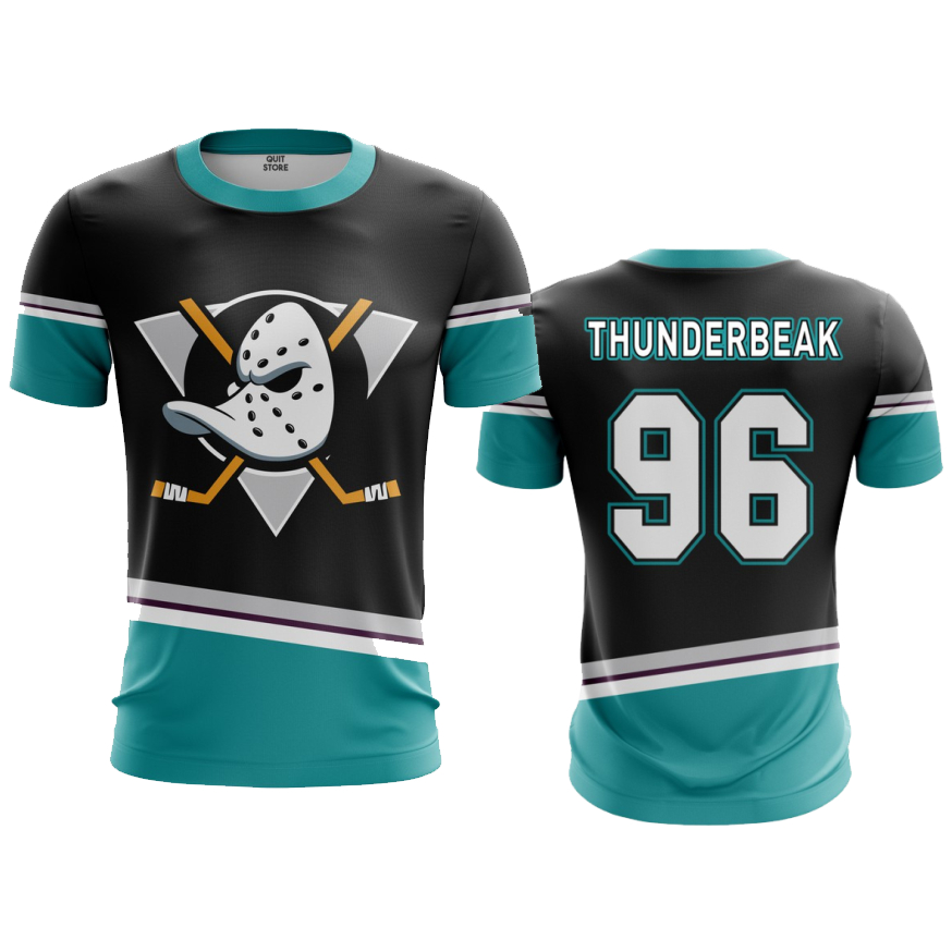 Camisa Camiseta Super patos preta hockey desenho