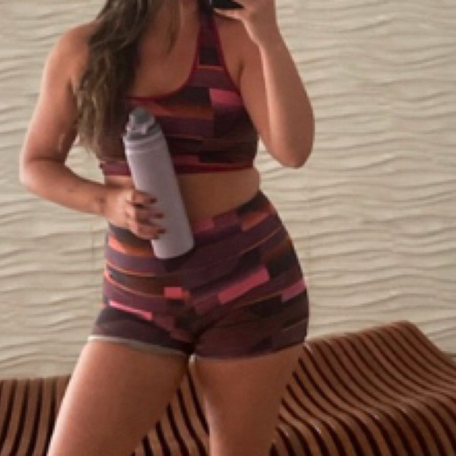 Conjunto Fitness Feminino Short Cintura Alta e Top Rosa Suplex Premium