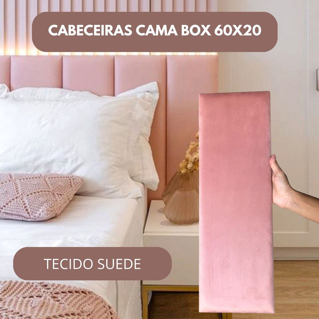 Cabeceira Cama Box Estofada Modular Peças Adesivo 45x20 referente a 1 Peça - Envio Imediato em Oferta na Shopee