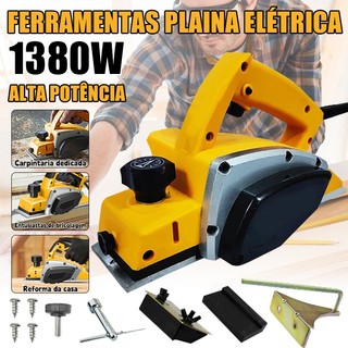 Plaina Elétrica  Industrial 1380W Profissional Para Madeira  110V E 220V