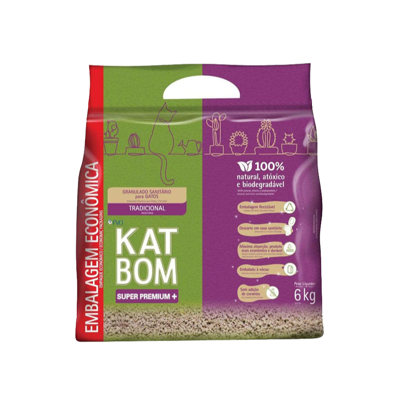 Katbom Granulado Sanitário para Gatos Tradicional 6 KG