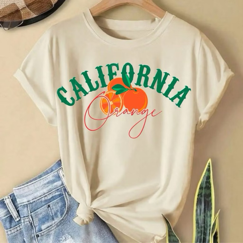 blusinha feminina camiseta Casual dia a dia Califórnia estampada Premium