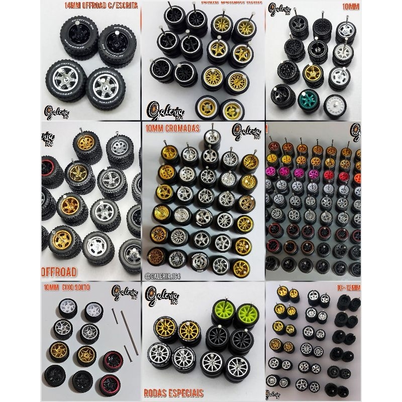 Rodas para Hot Wheels Com pneus de borracha, rodas com pneus de borracha, rodas com pneu Goodyear 1/64 em Oferta na Shopee