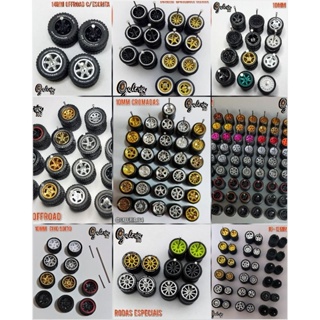Rodas para Hot Wheels Com pneus de borracha, rodas com pneus de borracha, rodas com pneu Goodyear 1/64 em Oferta na Shopee