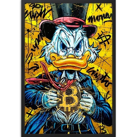 Quadro Decorativo 50X30  Tio Patinhas Motivacional Mosaico Sala Quarto Escritório Premium Luxo