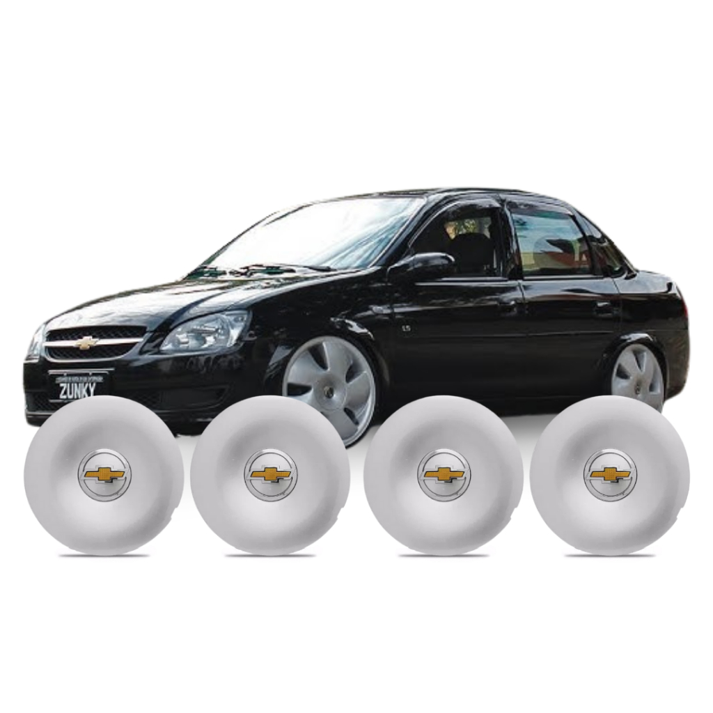 Kit Calota Centro Roda Catavento Aro 17 Zunk Zk450 4 Peças