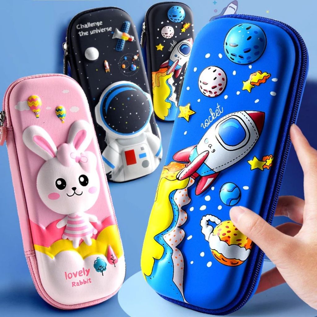 Estojo De Lápis Organizador Escolar Infantil Box Estojo Divisórias Grande Maleta Estojo Infantil PVC em Oferta na Shopee