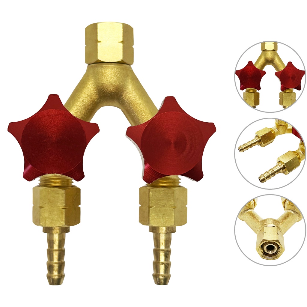 Saída Dupla Para Regulador De Pressão Acetileno Com Niples 5/16 Wwsoldas em Oferta na Shopee