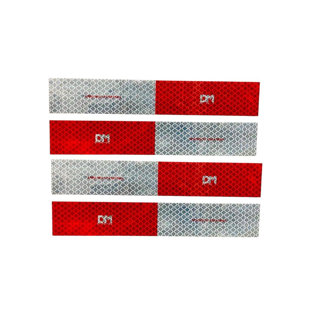 KIT 10 FAIXAS/ FITAS REFLETIVAS LATERAIS DM ORIGINAL PARA CAMINHÃO/ CARRETA/ REBOQUE/ CARRETINHA BICOLOR