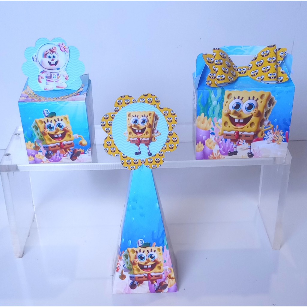 KIT CAIXAS PERSONALIZADAS PARA LEMBRANCINHA DE ANIVERSÁRIO-BOB ESPONJA.