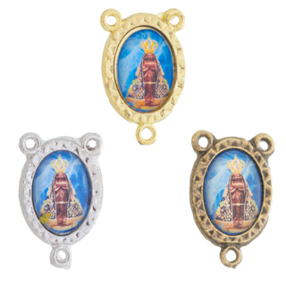 Entremeios para Terço Uma Face Nossa Senhora Aparecida Dourado, Ouro Velho e Níquel Asas da Fé em Oferta na Shopee