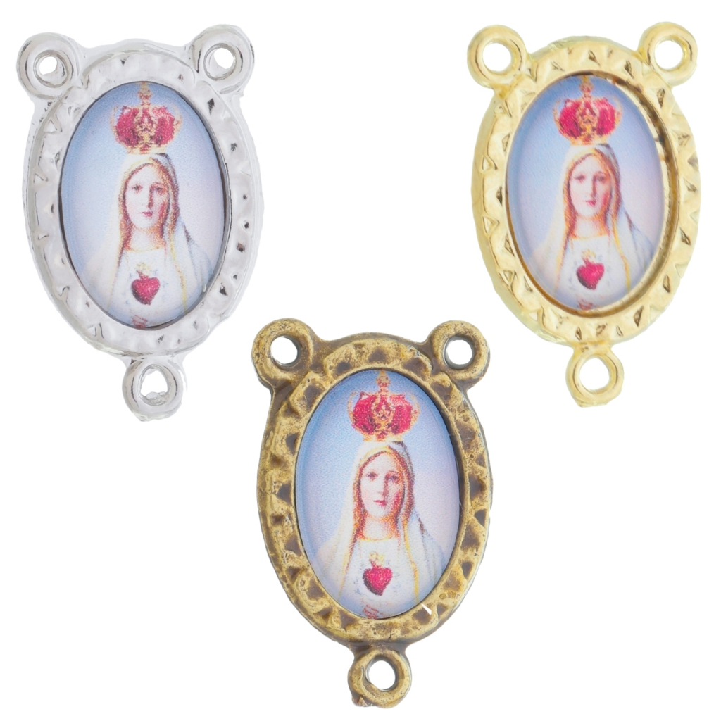 Entremeios para Terço Uma Face Nossa Senhora Fátima Dourado Ouro Velho e Níquel Asas da Fé em Oferta na Shopee