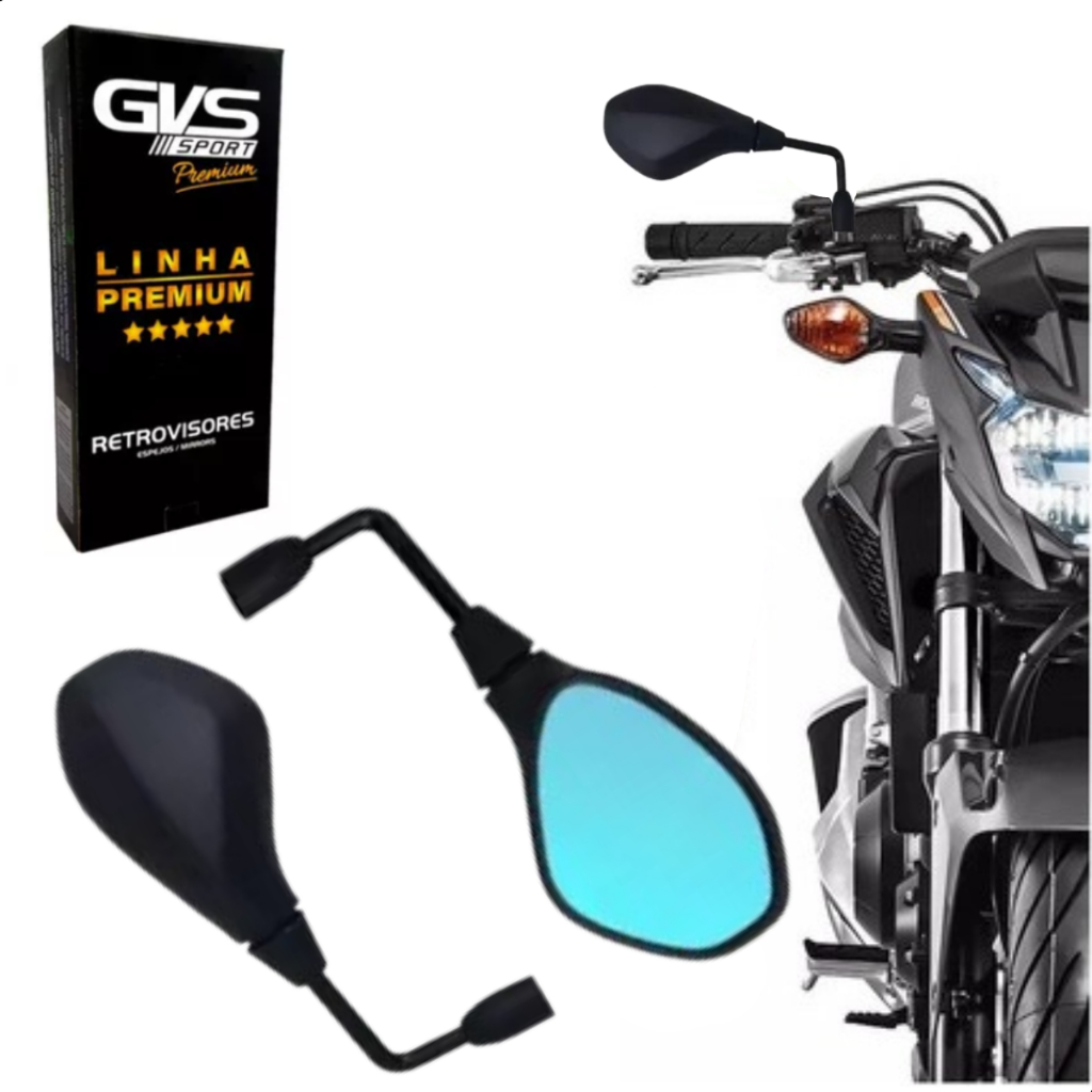 Retrovisor BMW F800 Haste Longa Rebaixada 90 Graus Lente Azul em Oferta na Shopee