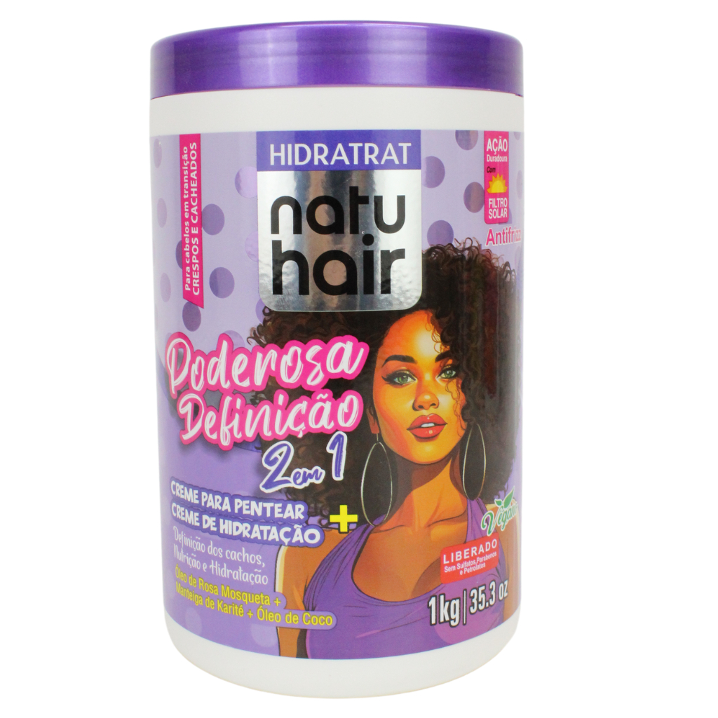 Creme para pentear 2 em 1 Poderosa Definição Natuhair 1KG Definição Hidratação Nutrição Volume em Oferta na Shopee