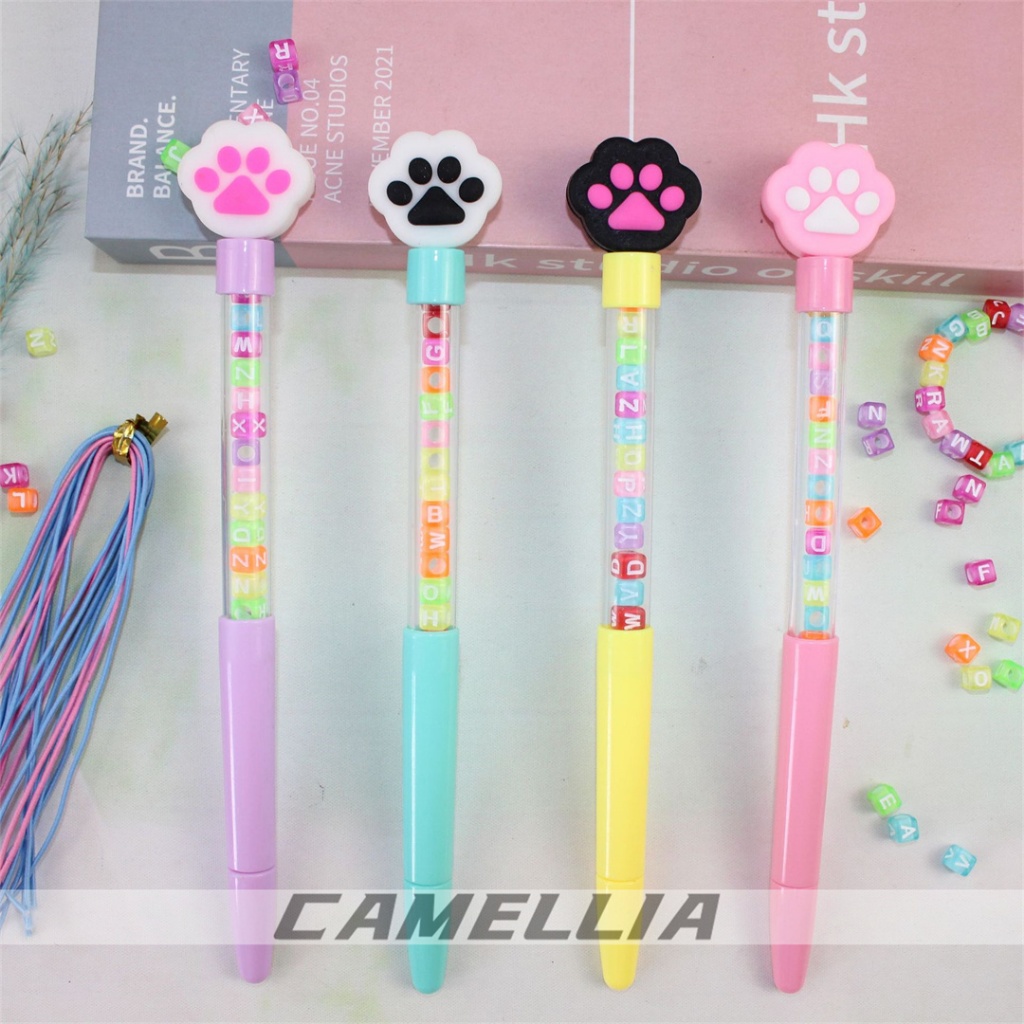 Kit de 4/8/12 Peças Caneta Gel com Design de Patinha de Gato e Dados de Letras caneta de escolar para escrever
