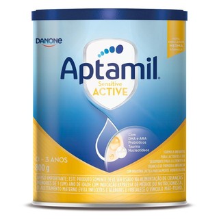 Fórmula Infantil Aptamil Sensitive Active Danone 0 a 36 meses 800g em Oferta na Shopee