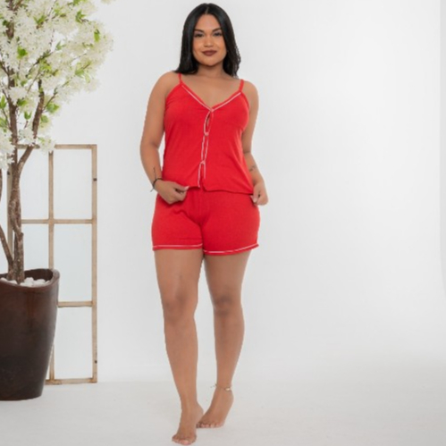 Pijama feminino suede botão alcinha cores confortável verão em Oferta na Shopee