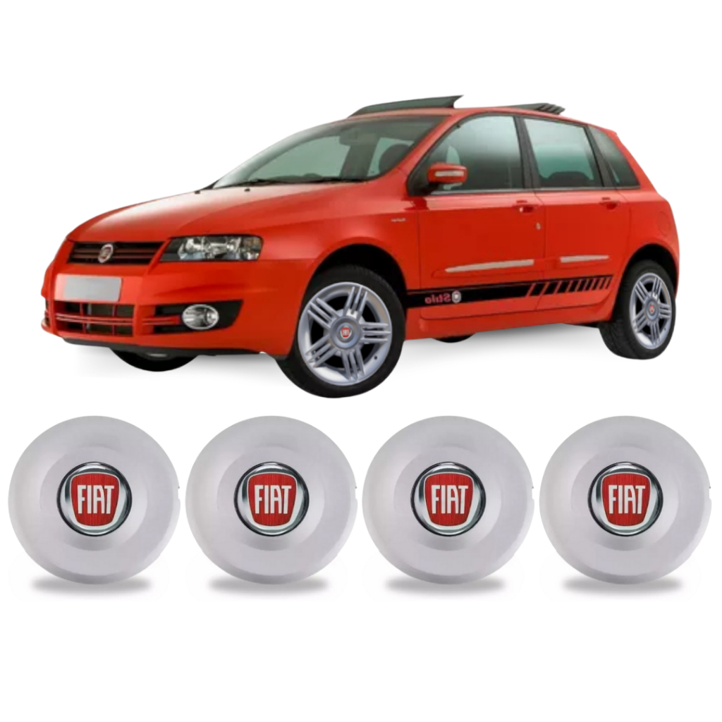 04 Calota Calotinha Miolo Roda Fiat Stilo Idea Aro 14 15 16