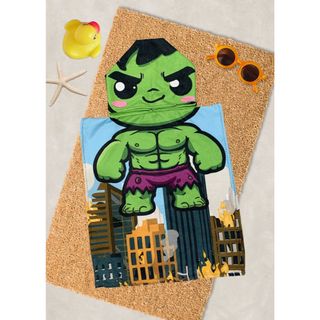 Poncho Atoalhado Infantil com Capuz - Toalha Temática para Banho de Piscina e Praia