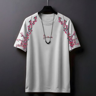 Camiseta Masculina BRISA DE PRIMAVERA Camiseta Flores Street Wear 100% Algodão em Oferta na Shopee