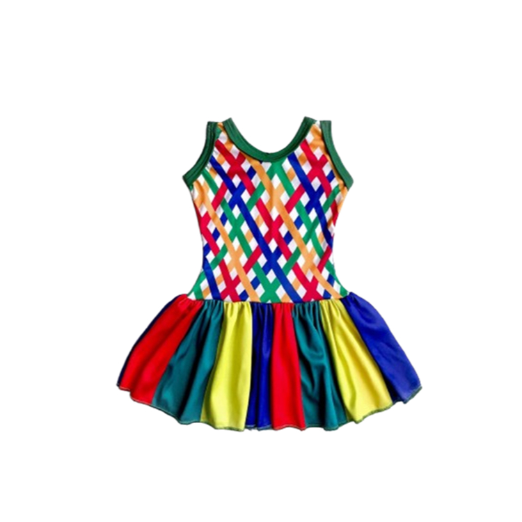 Vestido fantasia frevo carnaval para menina mãe e filha colorido