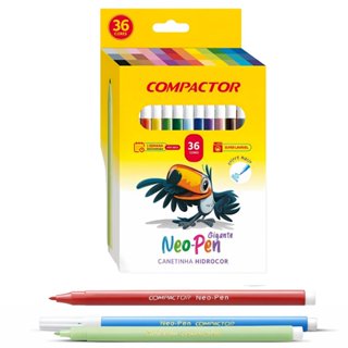 Caneta Hidrográfica Compactor Neo Pen Gigante 36 Cores Canetinha Hidrocor em Oferta na Shopee