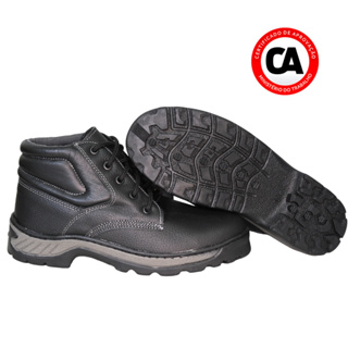 Coturno Bota Preto Couro de Segurança Com C.A. Adventure Confortável em Oferta na Shopee