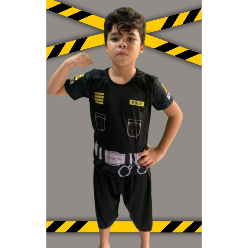 Conjunto Policial Masculino Infantil e Adulto - Perfeito para o Carnaval e Fantasias Temáticas
